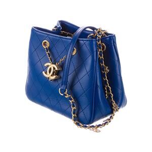 Chanel blue calf skin Egyptian charms bucket shoulder bag nwot